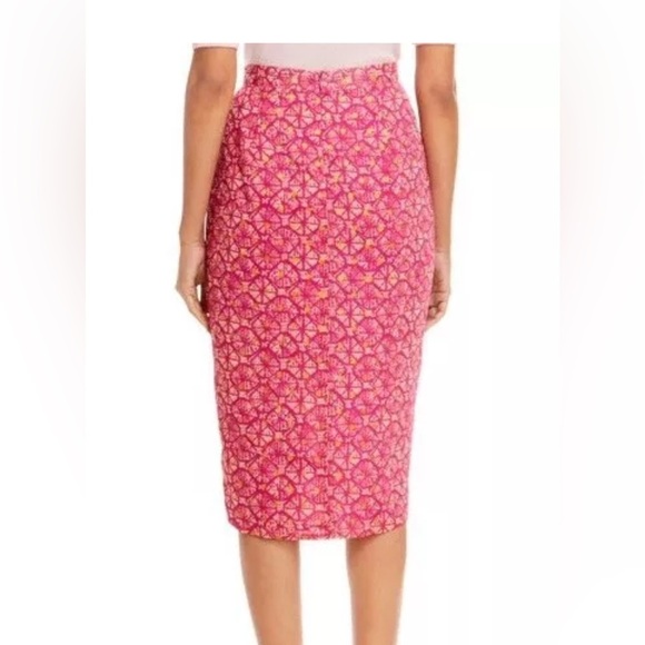 Aqua Pink Metallic Print Wrap Skirt, Size Small - Picture 2 of 5